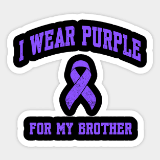 I Wear Purple for My Brother Sticker